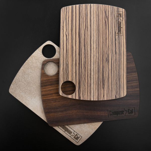 Доска разделочная композитная, 22х15 см, зебрано натуральный ComposeEat