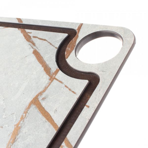 Доска разделочная c желобом, 42x31 см, мраморный Грейс, композитный материал, ProFashion, DRJ42310435KL6, ComposeEat