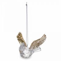 Игрушка елочная 9 см, акрил, прозрачно-золотистая, Птица, Event