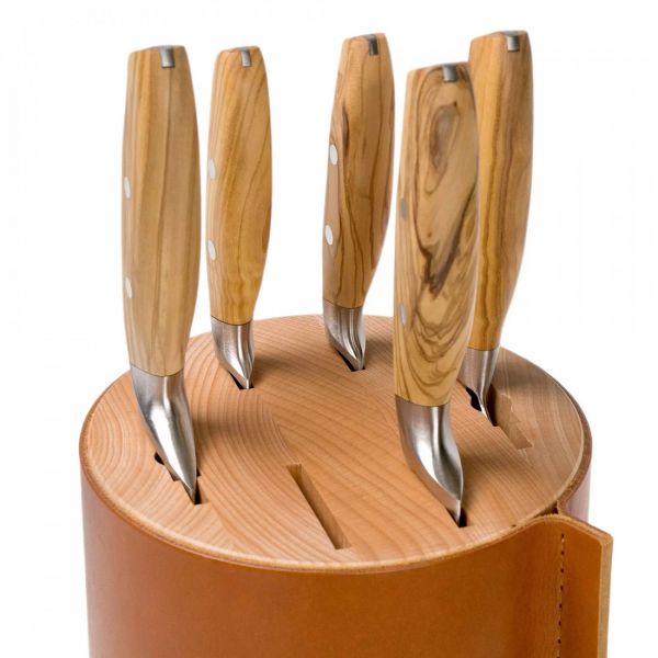 Набор кухонных ножей 5 шт, в дизайнерской подставке из бука, Amici, 1091370501, WUESTHOF