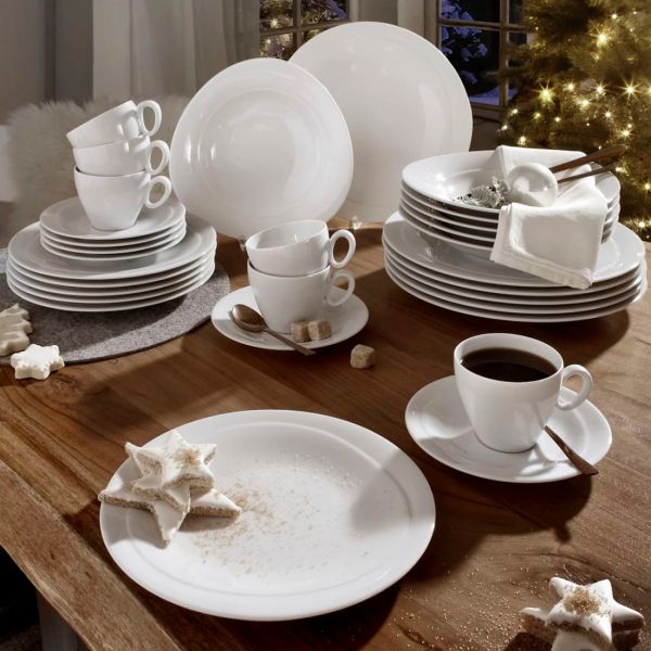 Сервиз обеденный на 6 персон, 20 предметов, белый фарфор, Trio, 00008DS20, SELTMANN