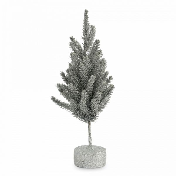 Ель искусственная 30 см, полиэтилен, серебристая, New year