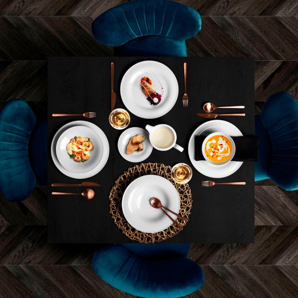 Набор столовой посуды на 4 персоны, 16 предметов, белый фарфор, Beat, 00003DS16, SELTMANN