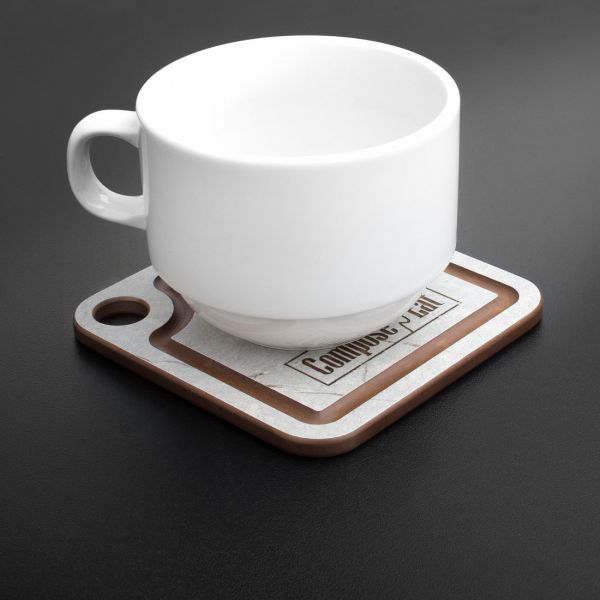 Подставка для чашки 10х10 см, серый мрамор, ProFashion ComposeEat