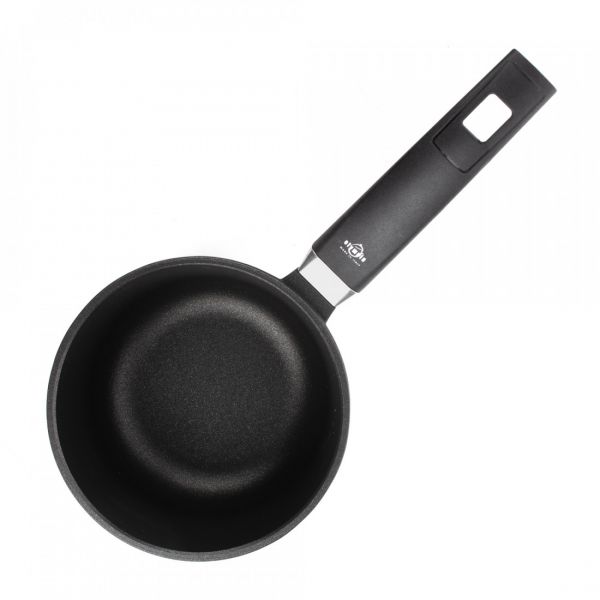 Ковш с антипригарным покрытием 16 см, 1.9 л, литой алюминий, черный, Supreme, 30.16, OLYMPIA