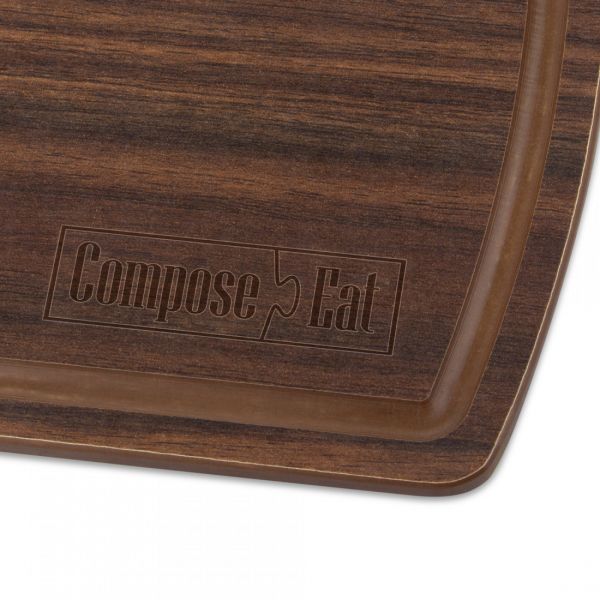 Доска разделочная композитная с желобом, 22х15 см, орех, Fashion, DRJ22150655KL6, ComposeEat