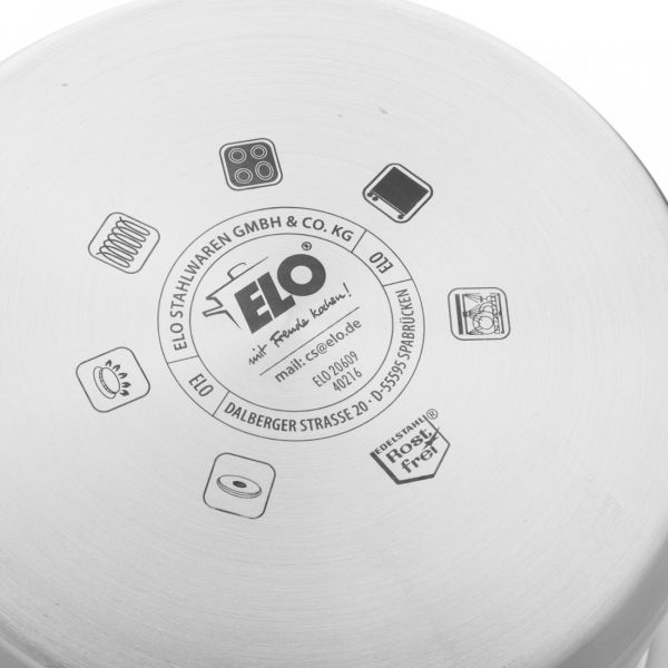 Кастрюля со стеклянной крышкой 16 см, 1.6 л, нержавеющая сталь, Profi Duo Therm, 40216 ELO, ELO