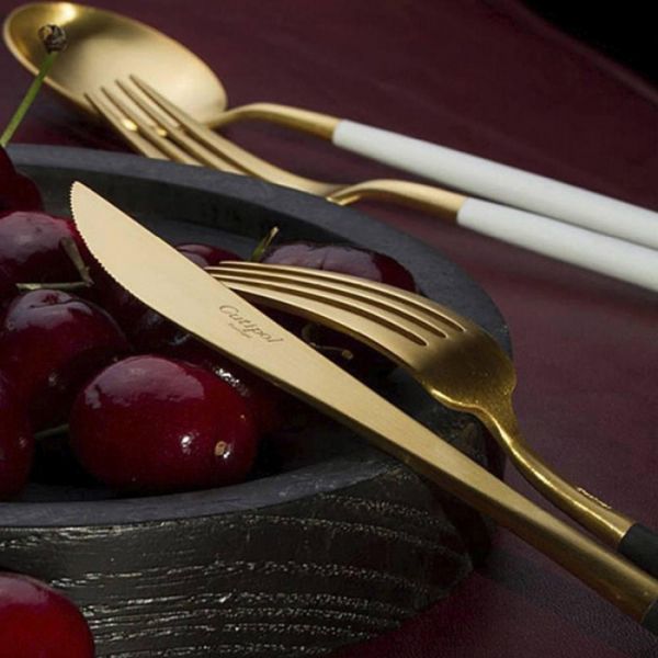 Набор столовых приборов, 24 предмета на 6 персон, белый, Goa, GO.006.WGB, CUTIPOL