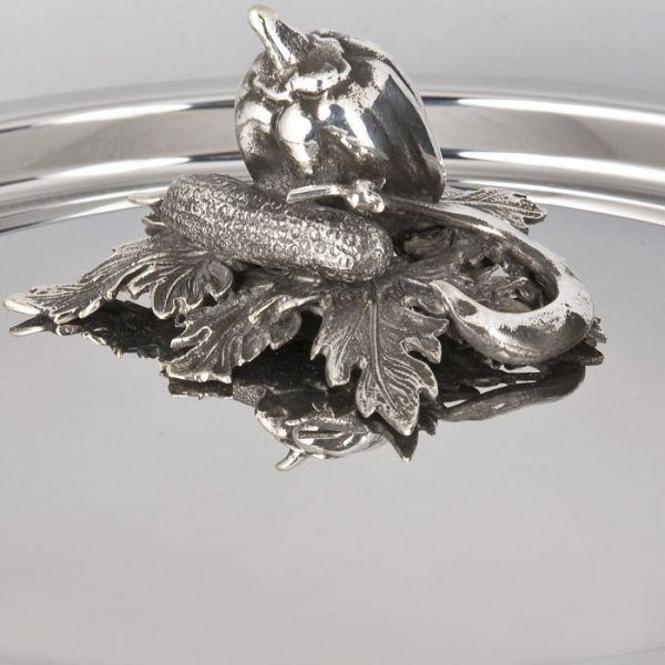 Кастрюля из нержавеющей стали 8 л, 26 см, крышка с посеребренной декорированной ручкой, Opus Prima RUFFONI