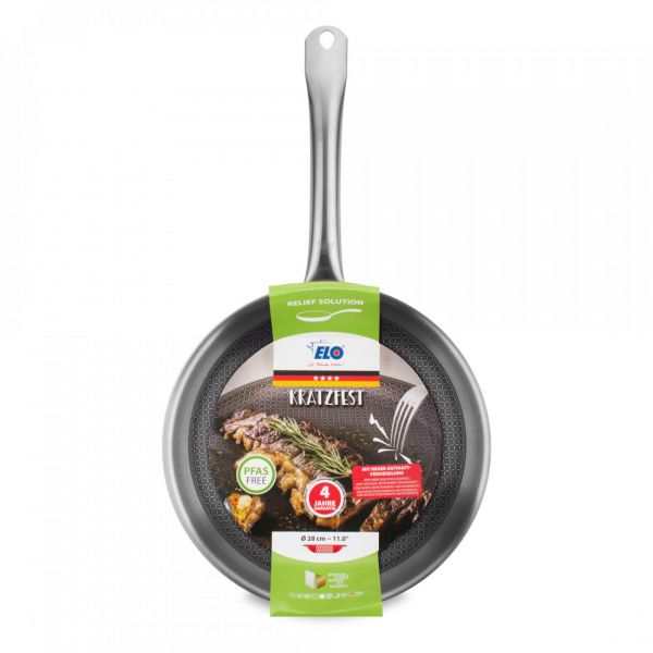 Сковорода с антипригарным покрытием 28 см, нержавеющая сталь 18/10, Relief Solution, 35828, ELO