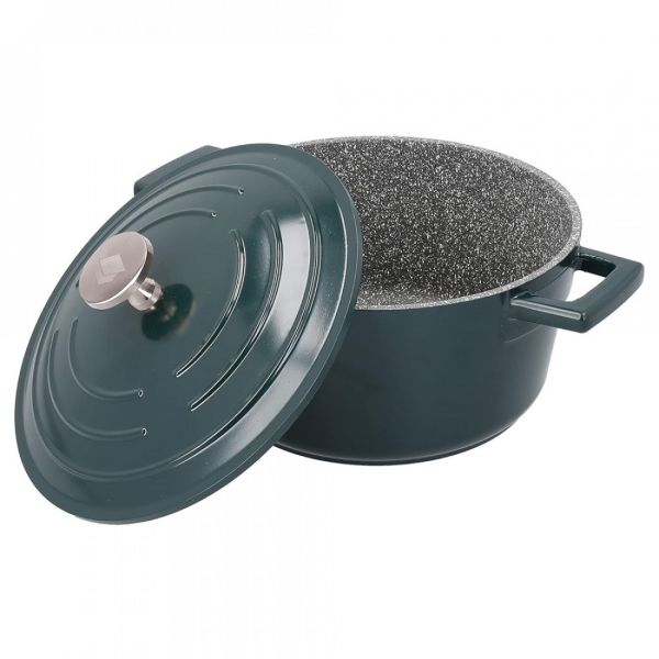 Кастрюля с крышкой GREEN 24 см литой алюминий 4 л MasterClass Kitchen Craft