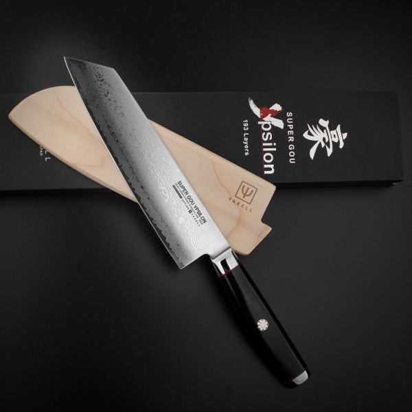 Профессиональный поварской кухонный нож, Kiritsuke 20 см, дамасская сталь, Ypsilon (193 слоя), YA37234, YAXELL