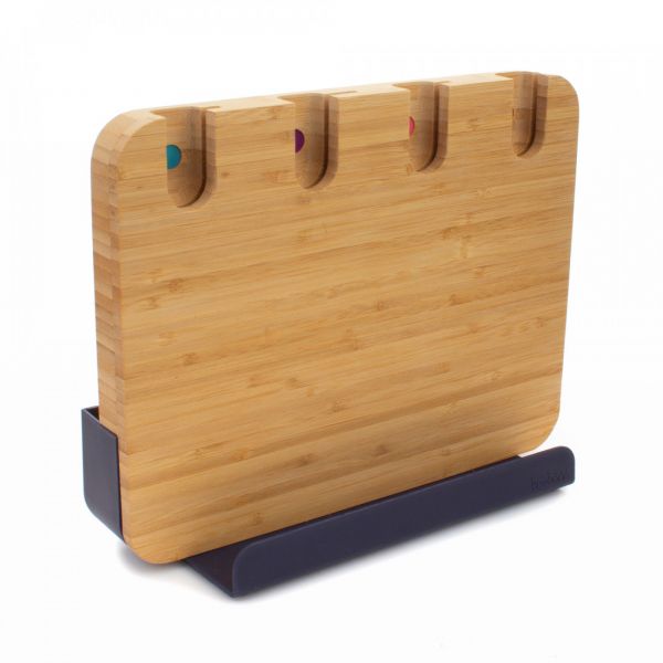 Набор кухонный 6 предметов: 4 ножа в подставке, доска разделочная из бамбука, 30х20 см, Chopping boards and Knives TREBONN