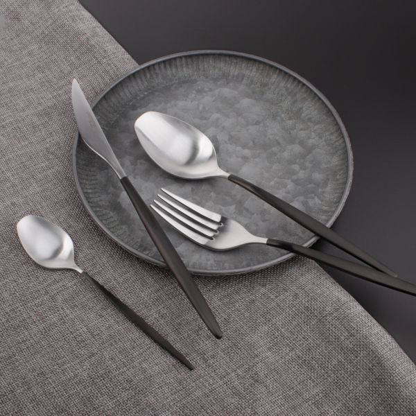 Набор столовых приборов на 6 персон 24 предмета Rabat, сталь/черный, PEP-19300-24LECBLK, CRISTEMA