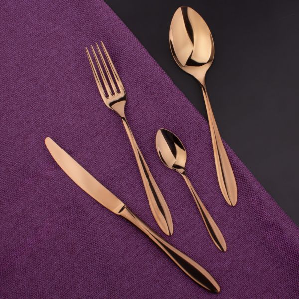 Набор столовых приборов на 6 персон 24 предмета Colombo, медный, PEP-12000-24LCU, CRISTEMA