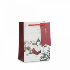 Пакет подарочный 12х16 см, бумага, бело-красный, Снежный город, Town