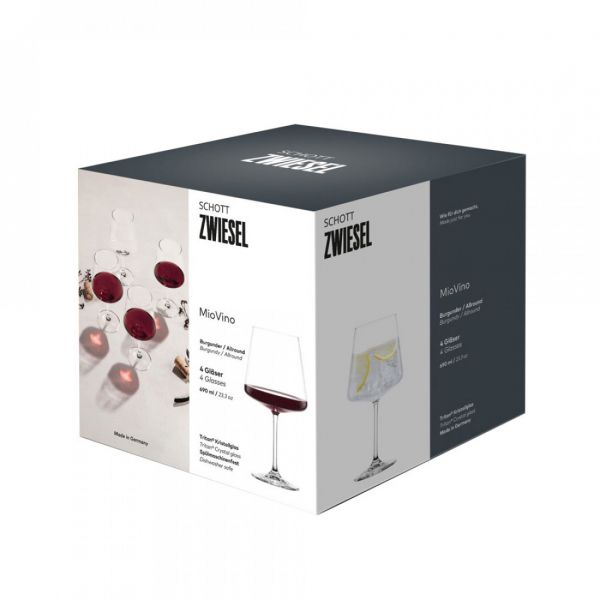 Набор из 4-х бокалов для красных вин Burgundy, 690 мл, хрустальное стекло, Miovino, 124465, SCHOTT ZWIESEL