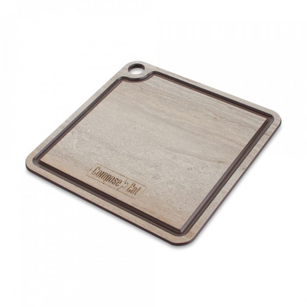 Набор сервировочных досок 3 шт, на подставке, травертин капучино, композитный материал, ProFashion ComposeEat