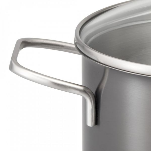 Набор посуды из 6 предметов для индукционных плит, 3 кастрюли, 1 ковш, 3 стеклянные крышки, нержавеющая сталь, черный, Twice Select, 41400, ELO