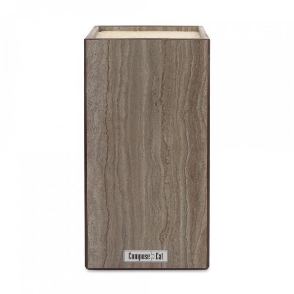 Подставка для кухонных ножей, универсальная, 12х12х24 см, травертин капучино, композитный материал, Signature, PDN120406KL6, ComposeEat