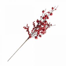 Ветка декоративная 60 см, пластик/пенопласт, Красные ягоды, Interior bright
