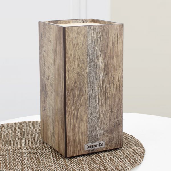 Подставка для кухонных ножей, универсальная, 12х12х24 см, дуб мореный, композитный материал, Fashion, PDN120634KL6, ComposeEat