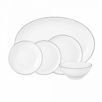 Сервиз обеденный на 6 персон, 20 предметов, фарфор, Lido Black Line, 10826DS20 round, SELTMANN