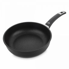 Сковорода глубокая для индукционных плит с антипригарным покрытием 24 см, литой алюминий с алмазным порошком, черный, Diamant Plus, 411.24, OLYMPIA