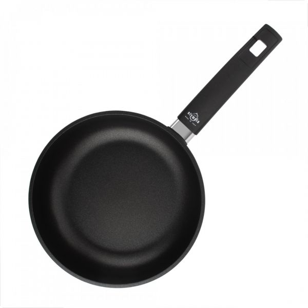 Сковорода глубокая, с антипригарным покрытием 24 см, литой алюминий c частицами титана, черный, Supreme, 21.24, OLYMPIA