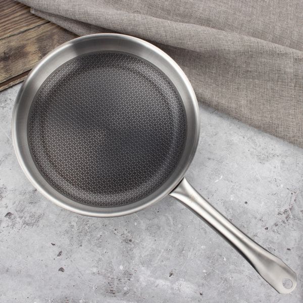 Сковорода с антипригарным покрытием 28 см, нержавеющая сталь 18/10, Relief Solution, 35828, ELO