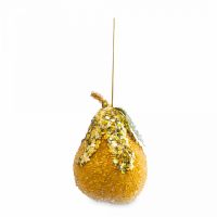 Игрушка елочная 13 см, пенопласт/пластик, желтая, Груша, New year