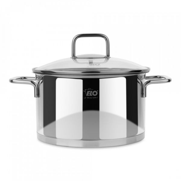 Кастрюля со стеклянной крышкой 3.4 л, 20 см, нержавеющая сталь, Citrin ELO