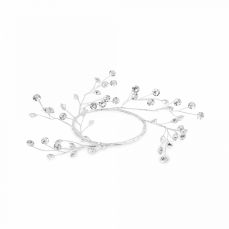 Венок декоративный 10х20 см, для чайной свечи, акрил/металл, серебристый, Кристаллы, Event