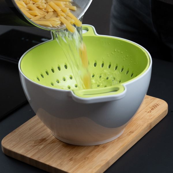 Дуршлаг с миской, диаметр 23.5 см, зеленый/белый, Bowls Colanders TREBONN