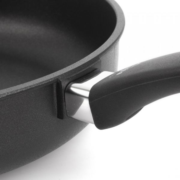 Сковорода глубокая с антипригарным покрытием 28 см, литой алюминий, черный, Supreme, 21.28, OLYMPIA