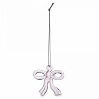 Игрушка елочная 5 см, стекло, розовая, Бантик, Event