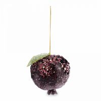 Игрушка елочная 10 см, пенопласт/пластик, бордовая, Гранат, New year