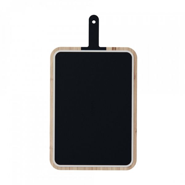 Доска разделочная из бамбука, 43x24x2,4 см, с поварским ножом 18 см, черная ручка, Chopping boards and Knives TREBONN
