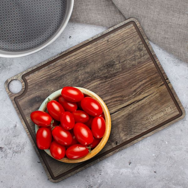 Доска разделочная c желобом, 32х24 см, дуб мореный, композитный материал,, ProFashion, DRJ32240634KL6, ComposeEat