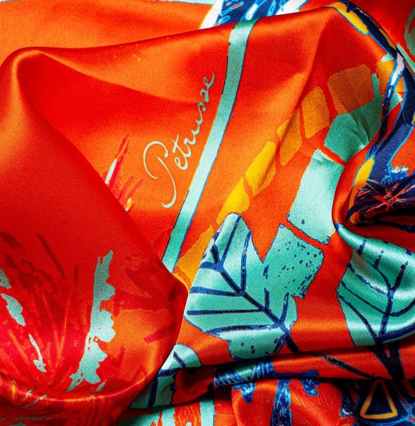 Платок Petrusse REVE ORANGE 105/105 шелк 100%