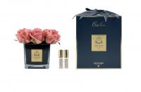 SQUARE 9 ROSE peachБукет 9 роз, цвет коралловый, квадратная черная ваза