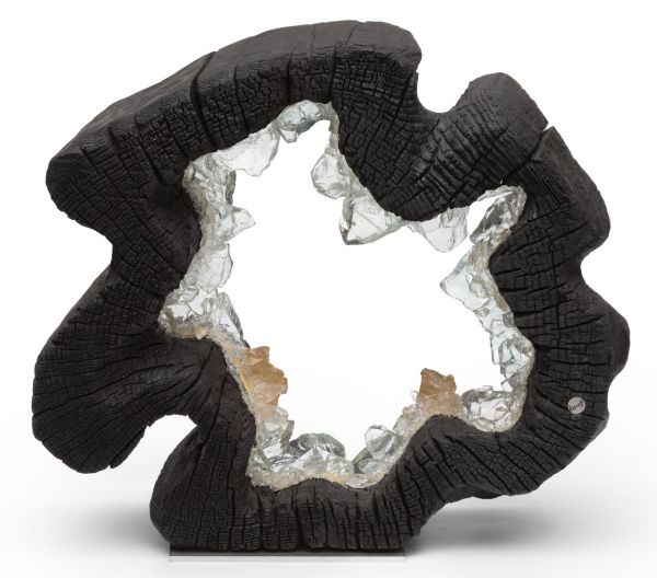 Светильник декоративный Arango BLACK RING, 50х50х15 см, дерево, стекло, золото, ручная работа