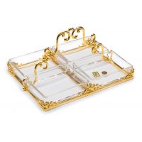 Менажница Cre Art RELISH DISH, 30х20хH20, стекло, позолота 24 карат