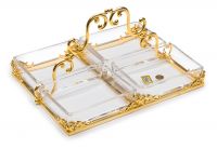 Менажница Cre Art RELISH DISH, 30х20хH20, стекло, позолота 24 карат