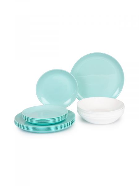 Набор столовый ДИВАЛИ ТЮРКУАЗ&БЕЛЫЙ 18пр LUMINARC