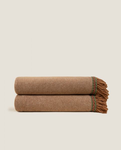 Плед Frati SOFT BAMBOO BISCOTTO с тесьмой Matisse, желто-коричневый, 160х200, бамбук 40% полиэстер 6