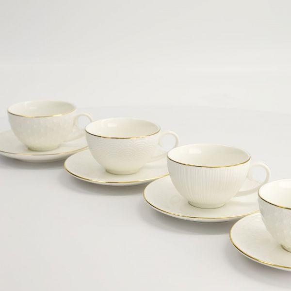 Набор чайных пар Tokyo Design Nippon Rim gold, 8 шт, 180 мл, фарфор TOKYO DESIGN
