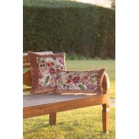 Подушка Frati FLORAL BEIGE, бежевый с красным, 50х50, велюр, полиэстер