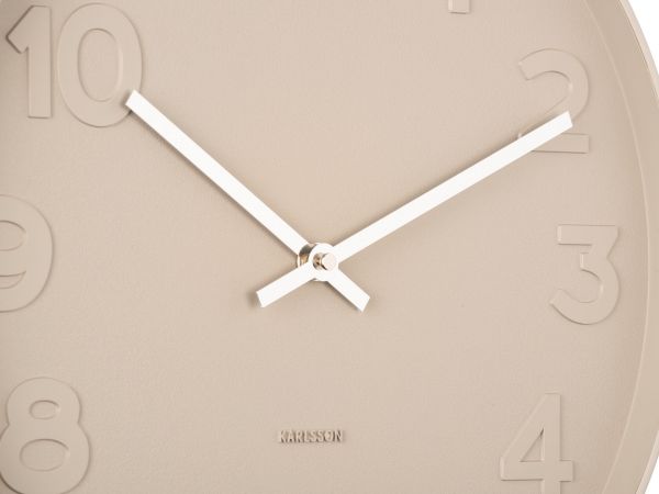 Часы настенные Karlsson MR BROWN, 37,5х37,5х6 см, цвет песочный, сталь, бесшумный механизм, батарейк
