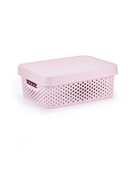 Коробка INFINITY перфорированная с крышкой 11л розовая CURVER